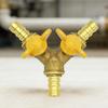 Brass 2 Way Tap Adapter Garden Irrigation 2 Way Double Tap Hose Adapter Adjustable Control Faucet Connector Adapter