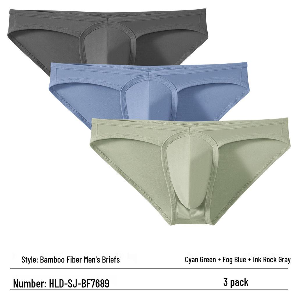 Men's Low-Rise Bamboo Triangle Underwear - Breathable, Skin-Friendly, All-Season Sportswear