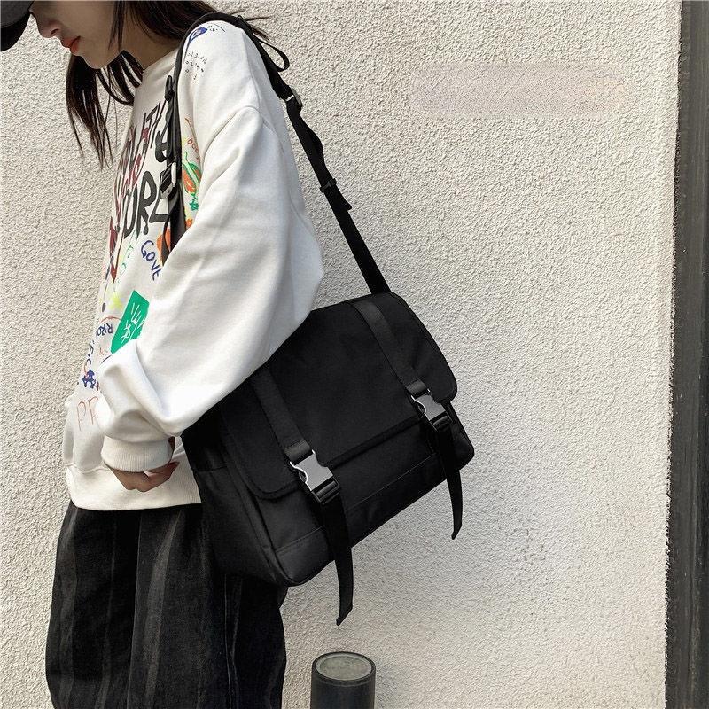 

Женская сумка Корейская Японская Нейлон Мода Однотонная Молния Высокой вместимости Сумка через плечо Сумки кросс-боди для женщин Унисекс