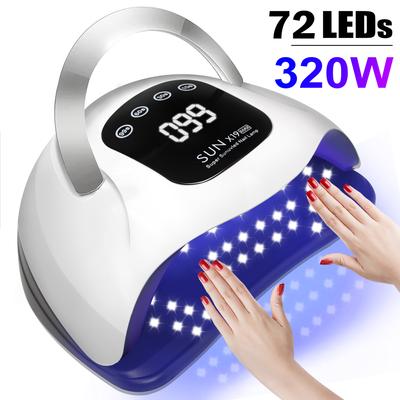 מנורת ייבוש ציפורניים 320W מקצועי UV מייבש ציפורניים אור עבור ציפורניים ג'ל 72 חרוזים מהיר ריפוי ג'ל לק מנורת