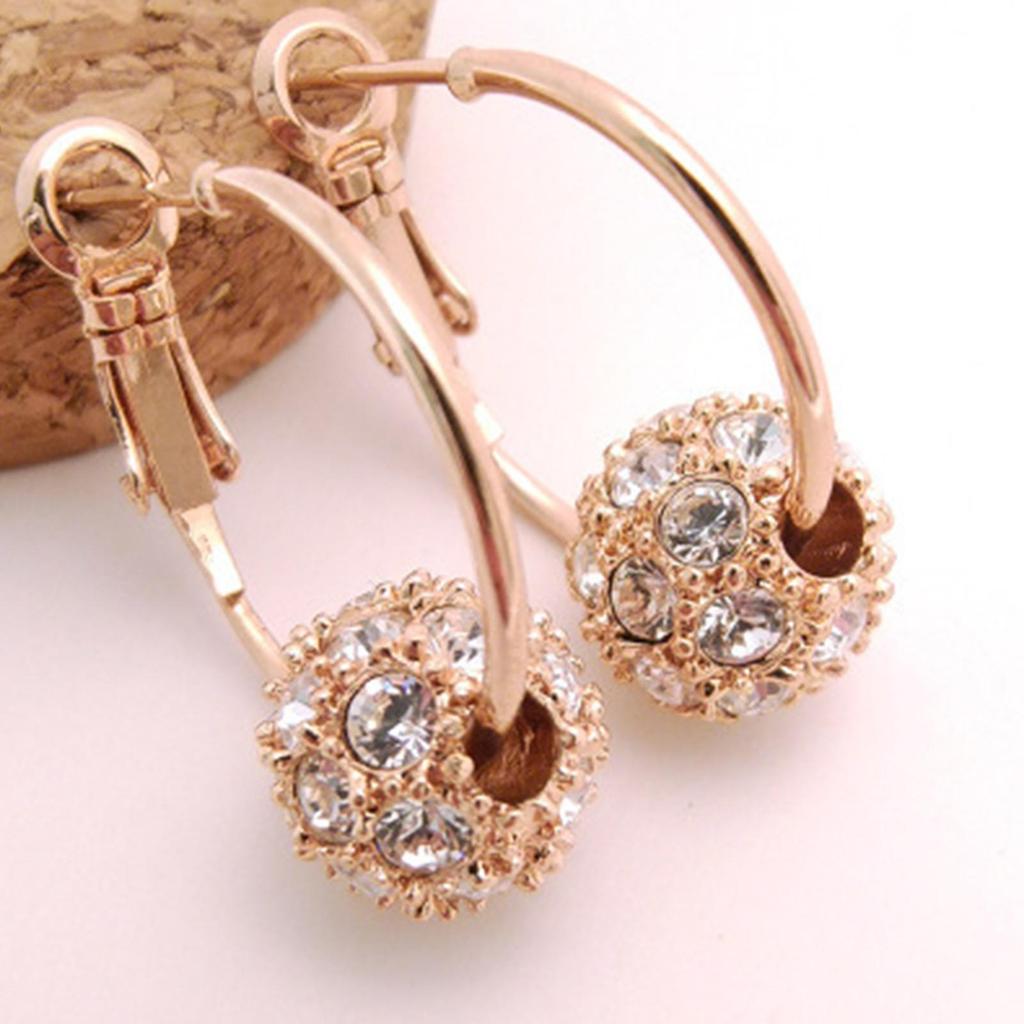 Fashion Earrings, Ear Jewelry, Colored Diamond Ball Beads Earrings, Women Ear Party Jewelry