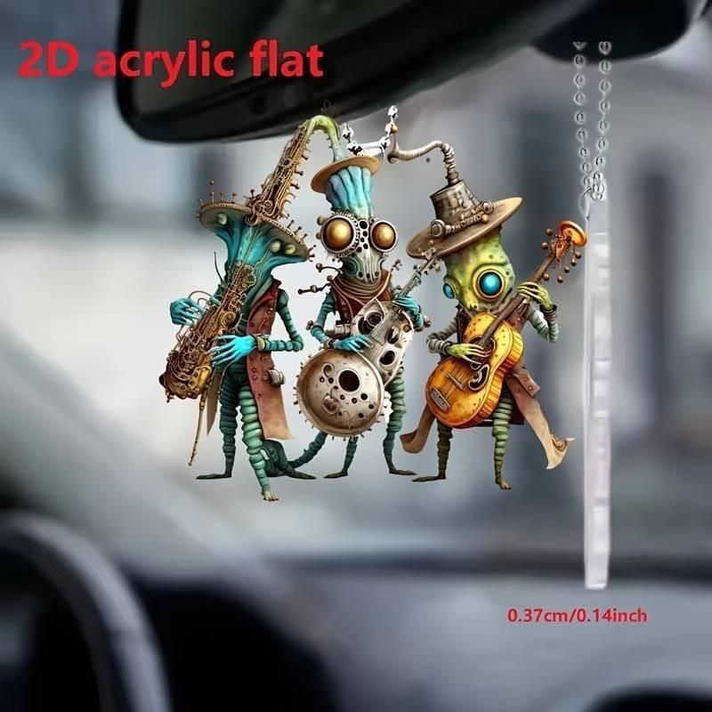 Car Halloween Interior Ornament With Acrylic Flat Surface Monster Band For Decor