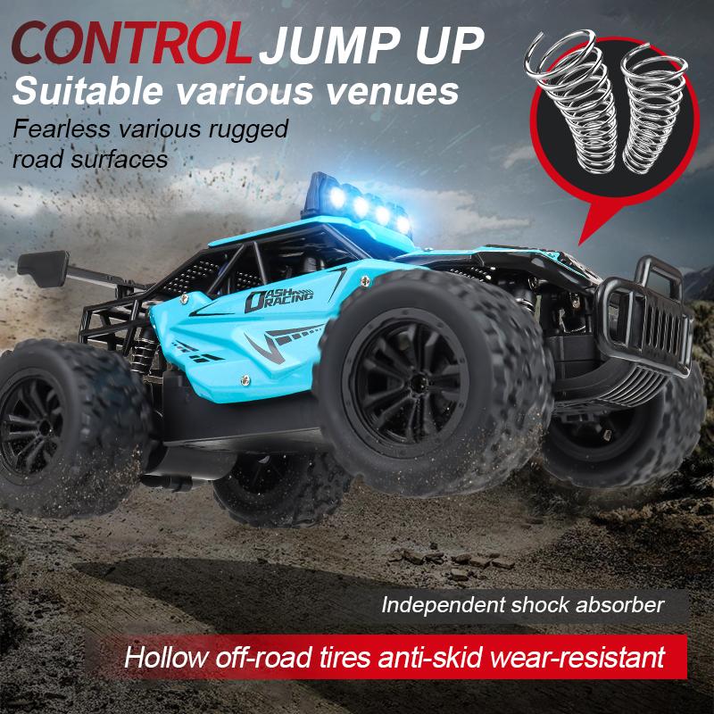 1:16 20KM/H RC Car With LED Light 2.4G High Speed Off-Road Climbing 2WD Remote Control Car Toy Gifts for Boys Girls Kids
