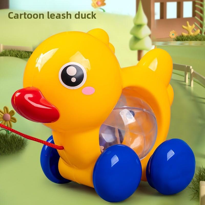 Kinder Puzzle Spielzeug Aufsitzwagen mit Zugschnur Ente Babyspielzeug für Kleinkinder