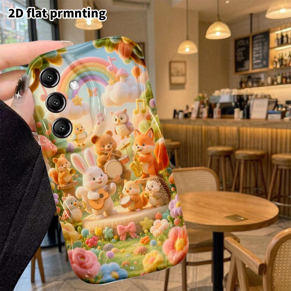 Phone case: 2D flat, suitable for Samsung Galaxy A34 A35 M05 M06 S20 S22 S21 FE Plus 5G, animal concert, perfect Christmas and Halloween holiday gift