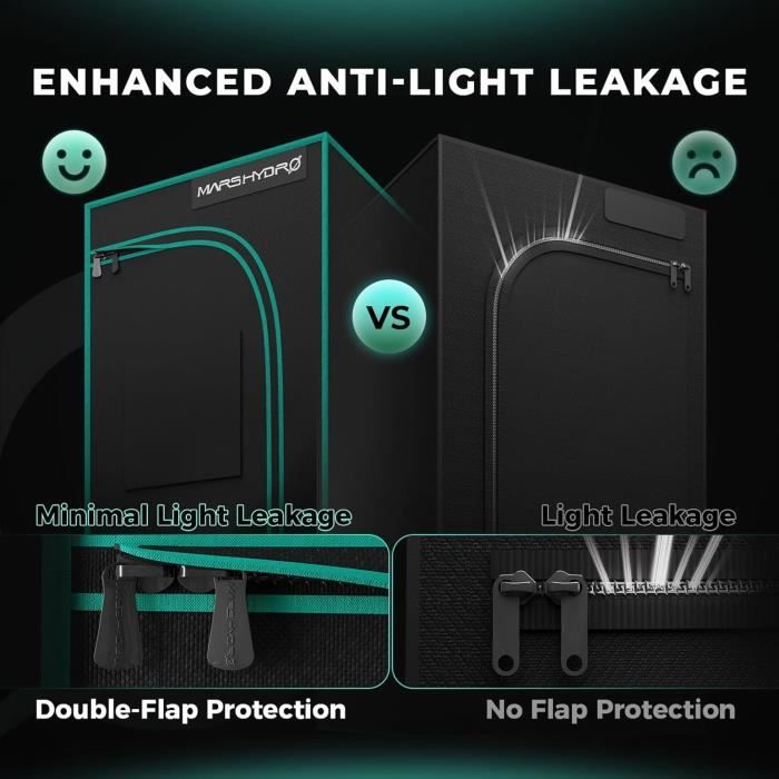 Tente de culture - MARS HYDRO - 70 x 70 x 160 cm - Mylar réfléchissant - Plateau amovible - Noir