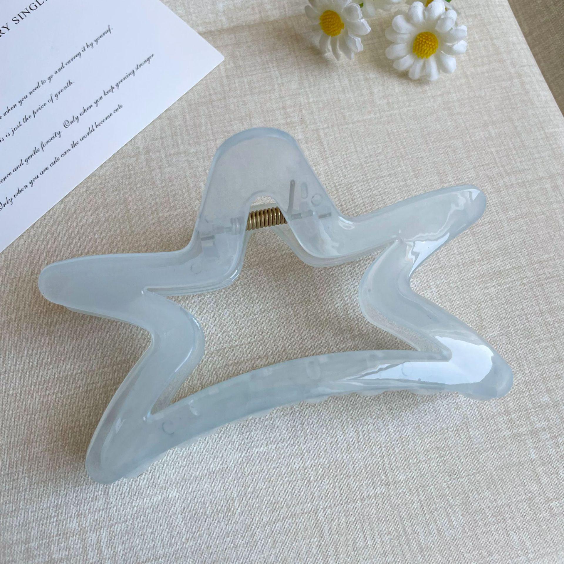 

Заколка-бабочка цвета морской соли и мяты для волос большого объема - высококачественная осенняя заколка-акула