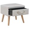 Table de chevet - VIDAXL - Blanc - 40x35x40 cm - Similicuir - 1 tiroir