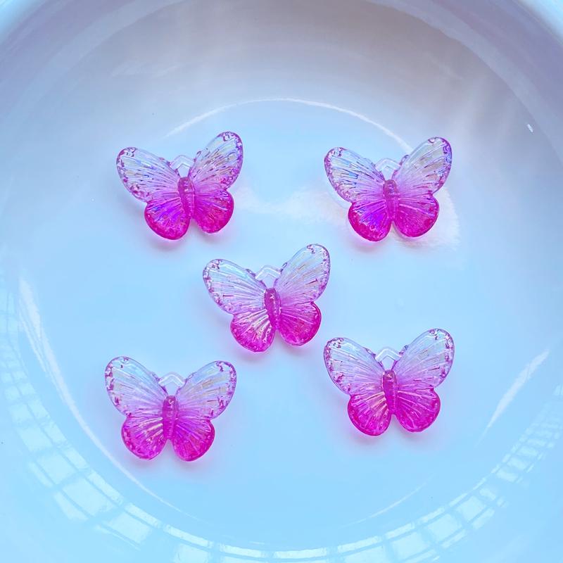 40Pcs New Kawaii Cute 12*16mm Shining Butterfly Flat Back Resin Cabochons Scrapbooking DIY Jewelry Craft Decoration Accessorie