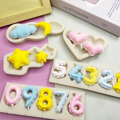 New Heart Shape Silicone Mold Number Design Star Shape Chocolate Mold Silicone Material Resin Clay Mold DIY Dessert