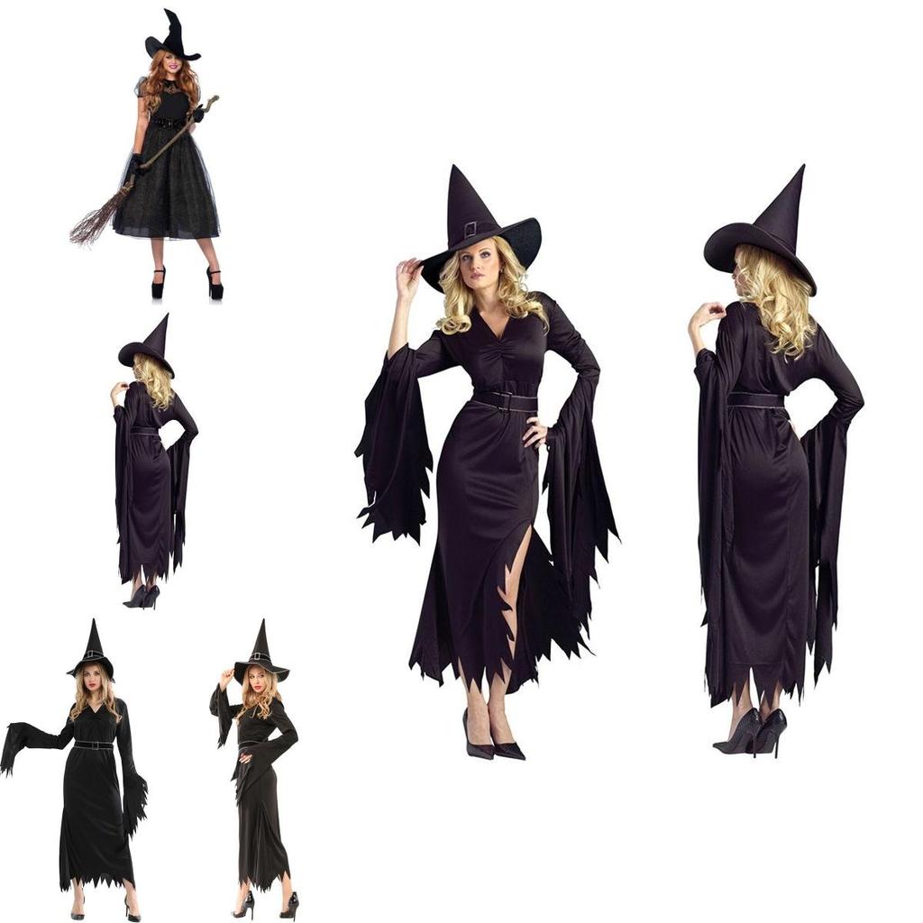 Spellbinding Sleeveless Witch Dress Featuring Elegant Accessories For Halloween Celebrations