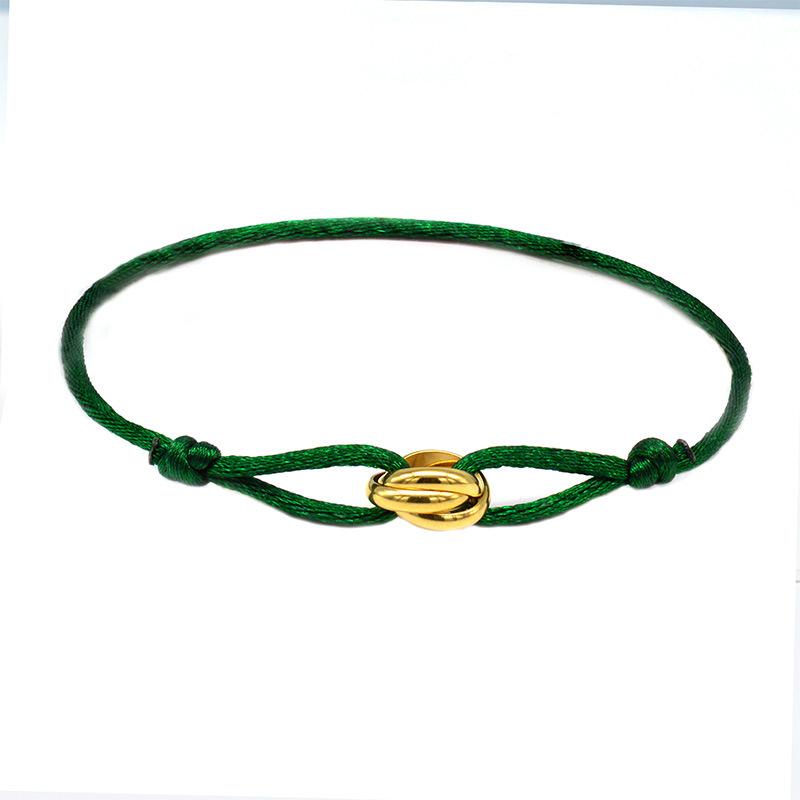 Braccialetto lucky con perline per coppia, amicizia, anelli in acciaio inossidabile, regolabile, impermeabile, braccialetto per amanti per donne, uomini, gioielli