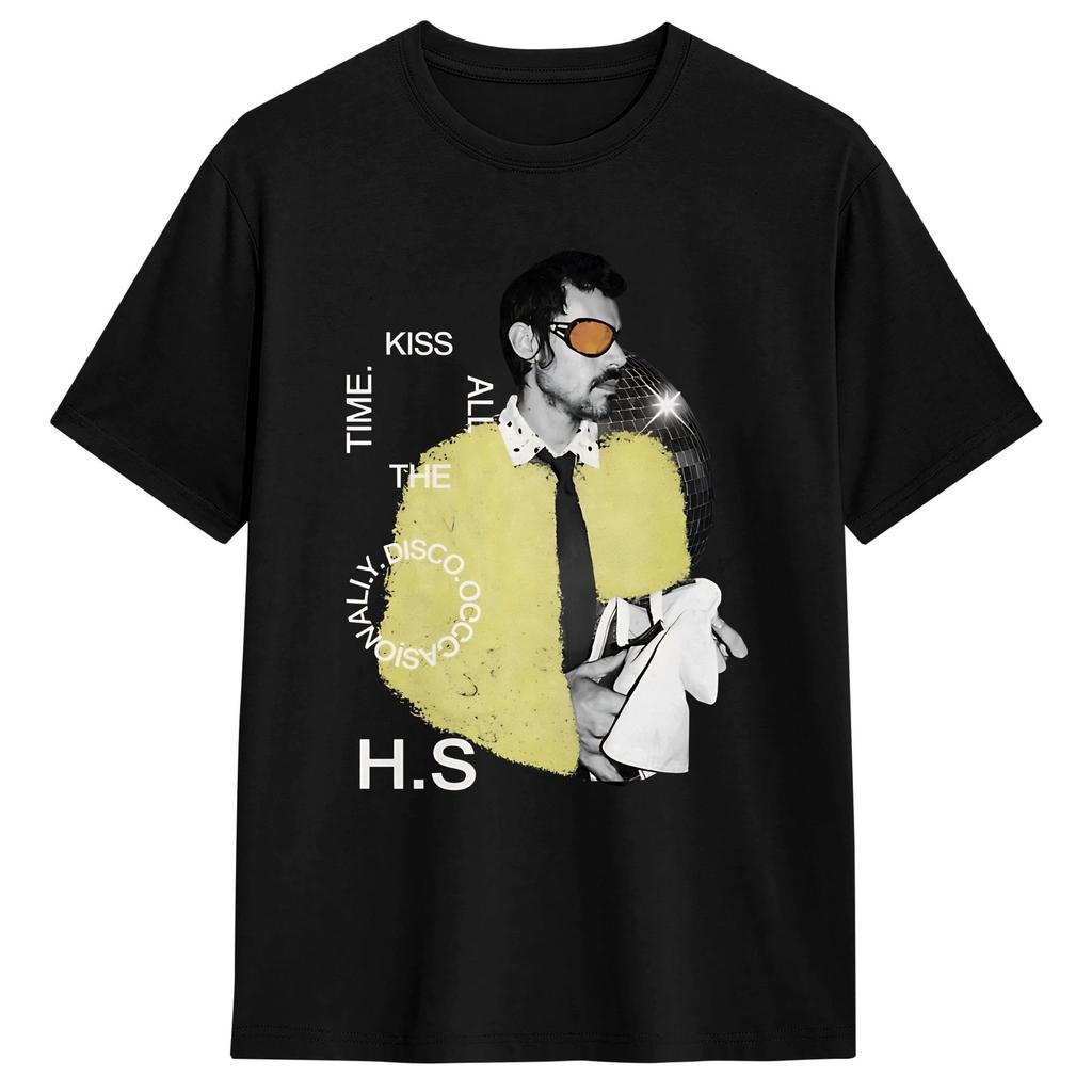 Harry Style Kiss All The Time Disco Occasionally Disco Ball Tour TShirt Summer Cotton T Shirts For Adult Novelty Loose Tshirt