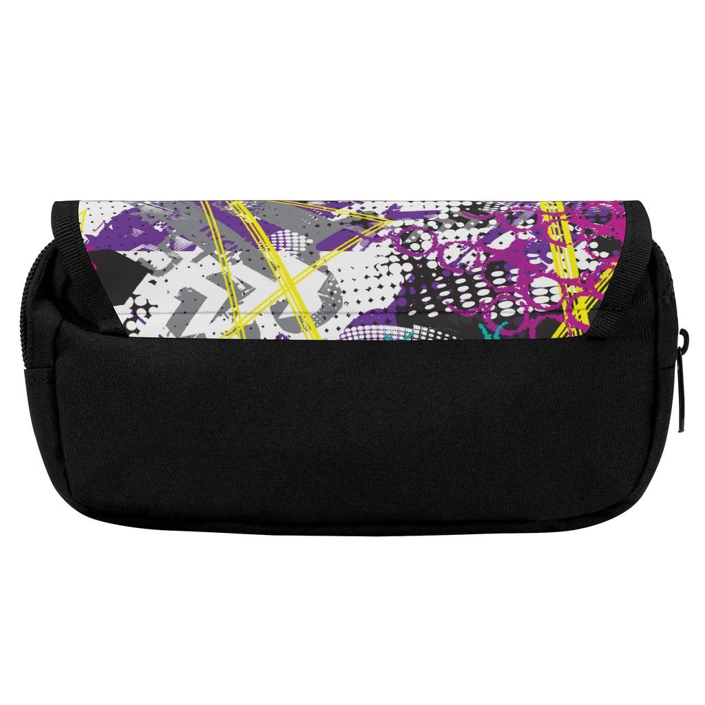 Pencil Bag 300D Polyester Two Compartment Double Zipper with Double Compartments for School Office Travel for Boys Girls