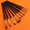 12Pcs/Set Nylon Hair Painting Brush Set Acrylic Materials Watercolor Gouache Oil Painting Brush Short Wood Rod Multi-functional