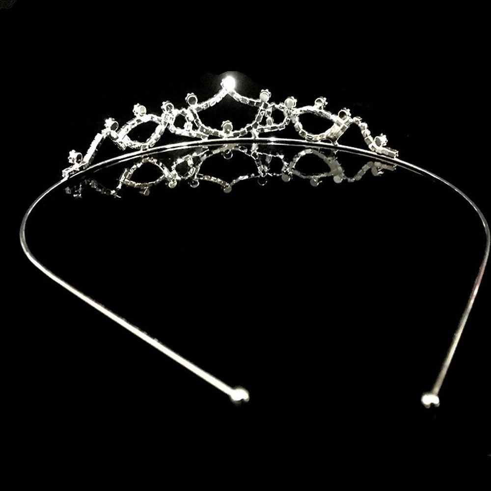 Jewelry Women Girls Flower Crystal Wave Headband Pearl Crown Hair Band