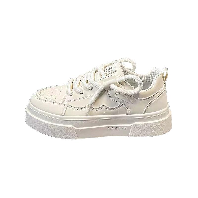 Pantofi de vară pentru bărbați Pantofi casual de stradă Versatili Respirabili Antiderapanți Rezistenți la uzură Pantofi sport la modă cu talpă groasă Pantofi albi