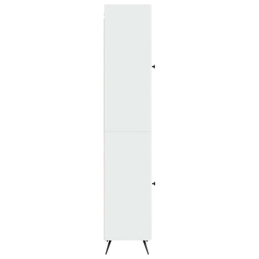 Cabinet Set 2 Pcs High Gloss White Wood Based Material