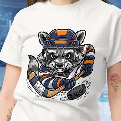 Hockey Raccoon Fun T-shirt
