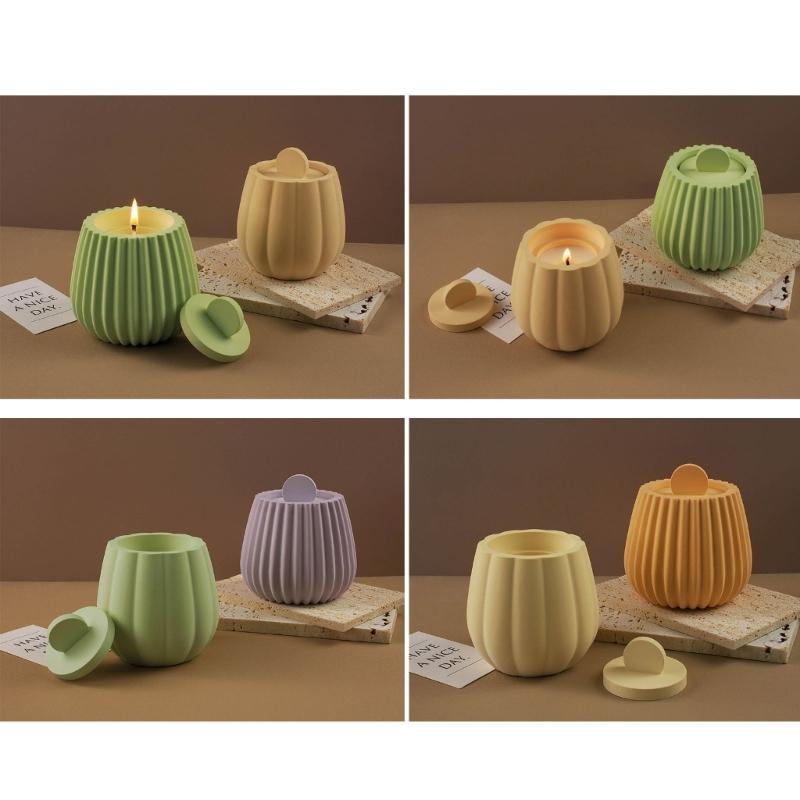 Striped Jar Candle Holder Resin Molds Tray Silicone Molds Resin Epoxy Ornaments Casting Mold for DIY Candlestick Jewelry