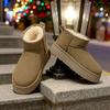 Snow boots women's winter warm cotton shoes piled and thickened women's snow cotton fur integrated women's shoes