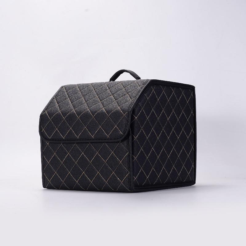 Car Storage Box, Trunk Storage Box, Waterproof Leather Folding Storage Box Small чёрный
