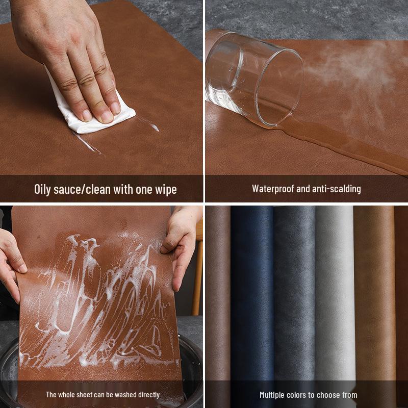 Waterproof Double Layer Cowhide Square Leather Placemat