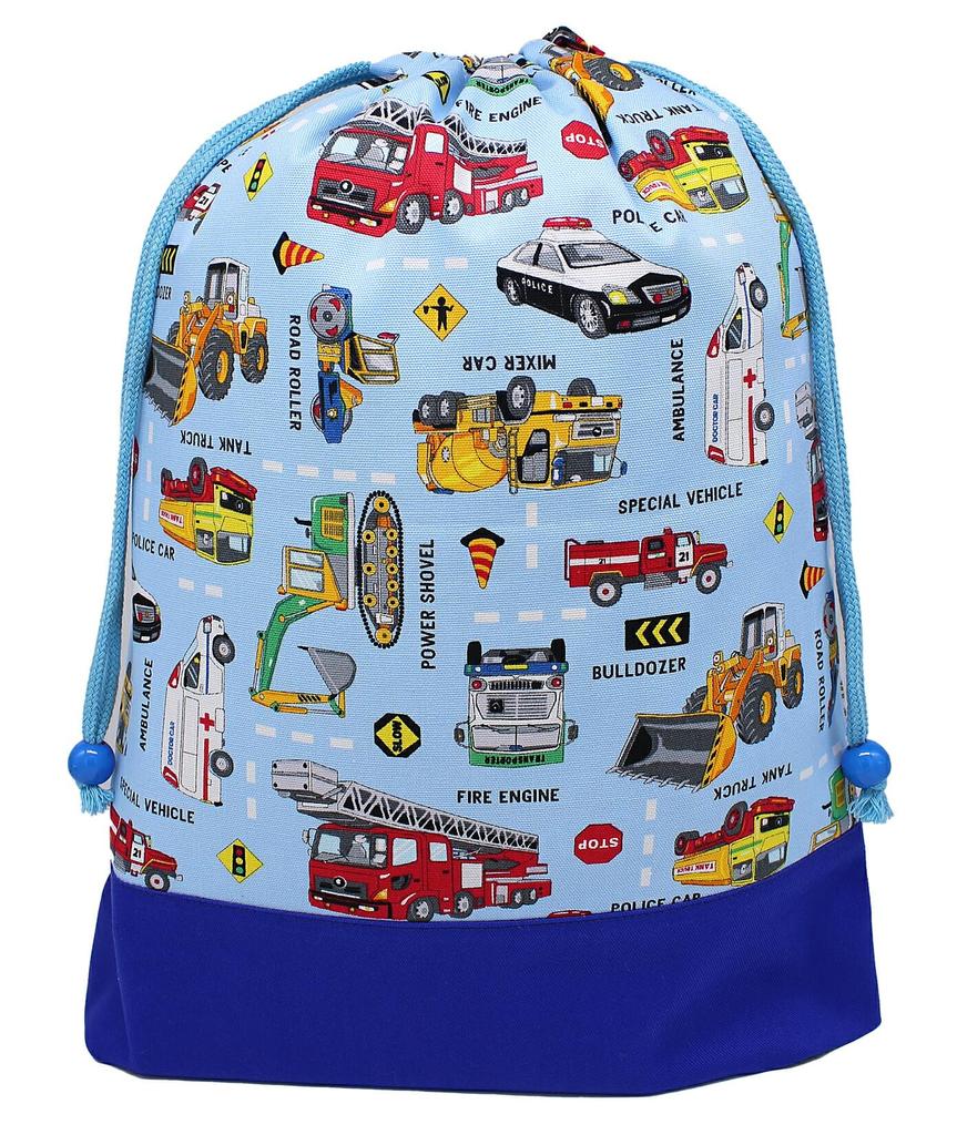 Gym Bag for Drawstring Travel Pouch with Suitable for Elementary and Made in Name Tag Light Blue Special Emergency Work Big BL L [miwaki] Boys, Bag,