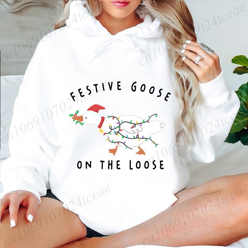 Graphic Hoodie Merry Christmas Reindeer Fashion Women  Clothing Loose  Hooded Pullovers Long Sleeves  Hoodies