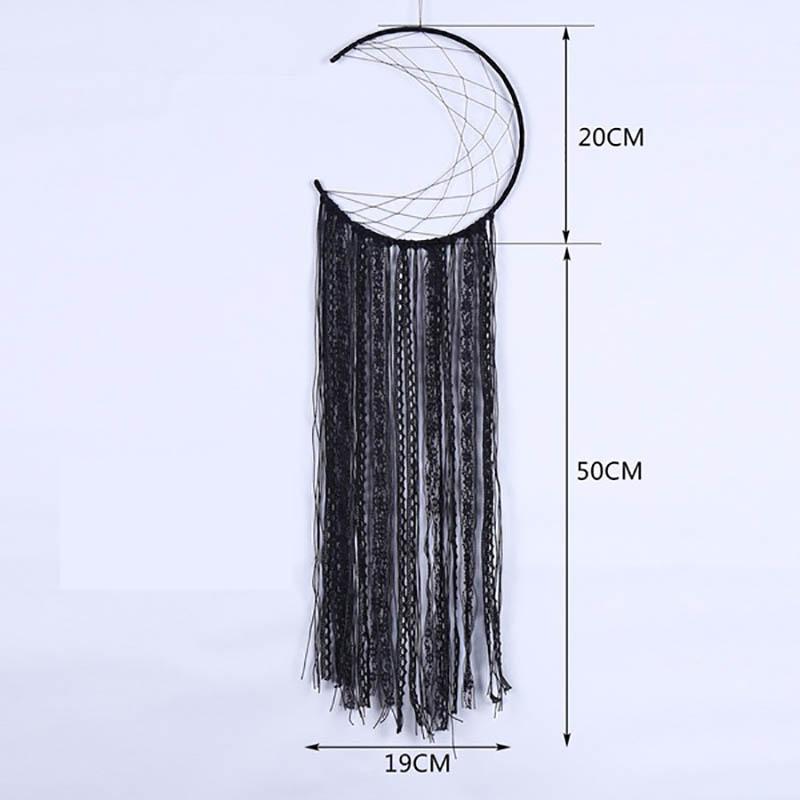 Native American Style Black Lace Wind Chimes Wall Hangings Large Triangle Round Door Pendant Home Decorations For Halloween Gift