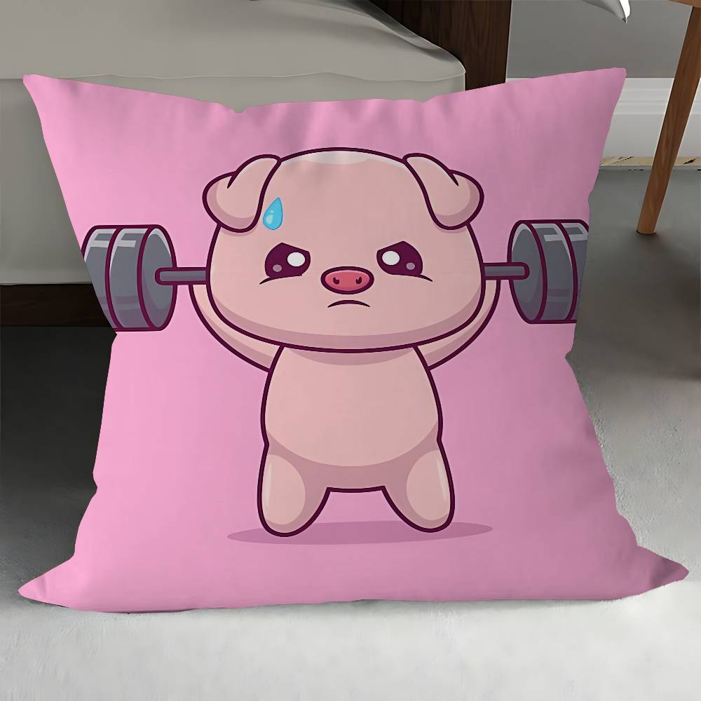 

GYM Aesthetic Смешной Дизайн Наволочки для Подушки Бодибилдера Декоративная Наволочка Декор Праздничный Декор 12x12Inch