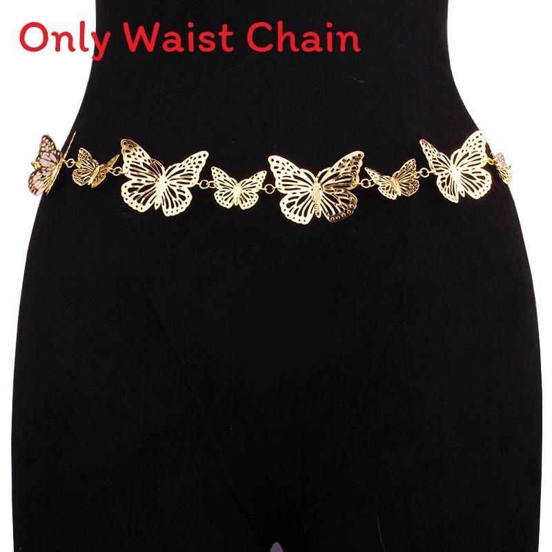 Minimalist Geometric Body Chain For Women Men With Alloy Butterfly Pendant Summer Fashion Jewelry