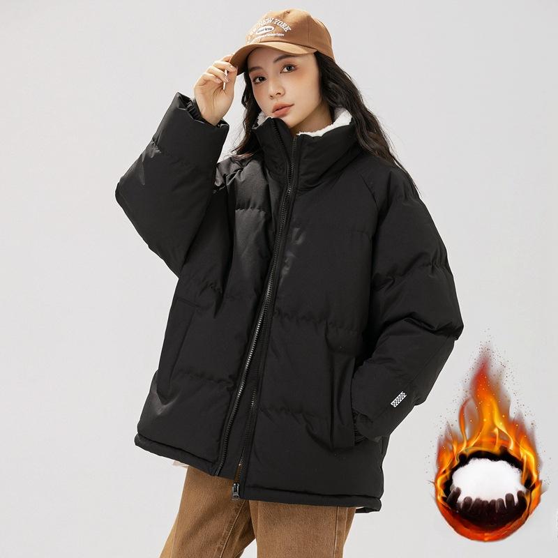 New Cotton Clothes Men's Stand-up Collar Trendy Hooded Trendy Brand Bread Clothes Thickened Warm Cotton Clothes Couple Loose Coat