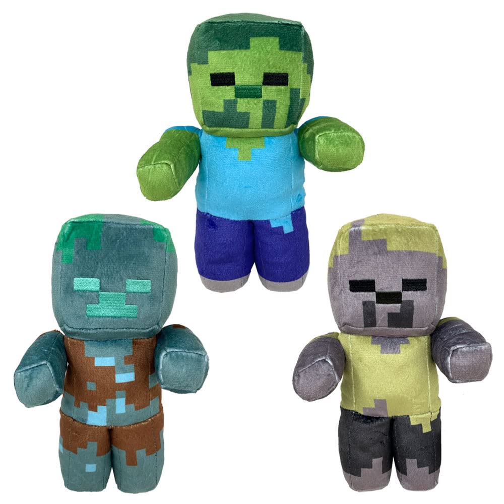 Introducing the Popular Enemy Mob Plush All 3 Official Approximately 22cm Toys Zombie, Drowned, Husk, Types, Merchandise,