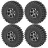 4Pcs 1 10 Remote Control Car 1.9in Alloy Wheel Hub and 120mm Rubber Tires RC Accessory