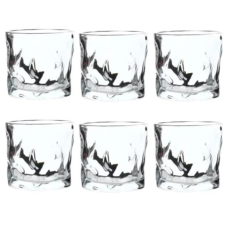 

6 шт. стакан для виски прозрачный нерегулярный закручивающийся стеклянный стакан кофейные чашки настольное украшение домашний бар клуб вечеринка посуда для напитков