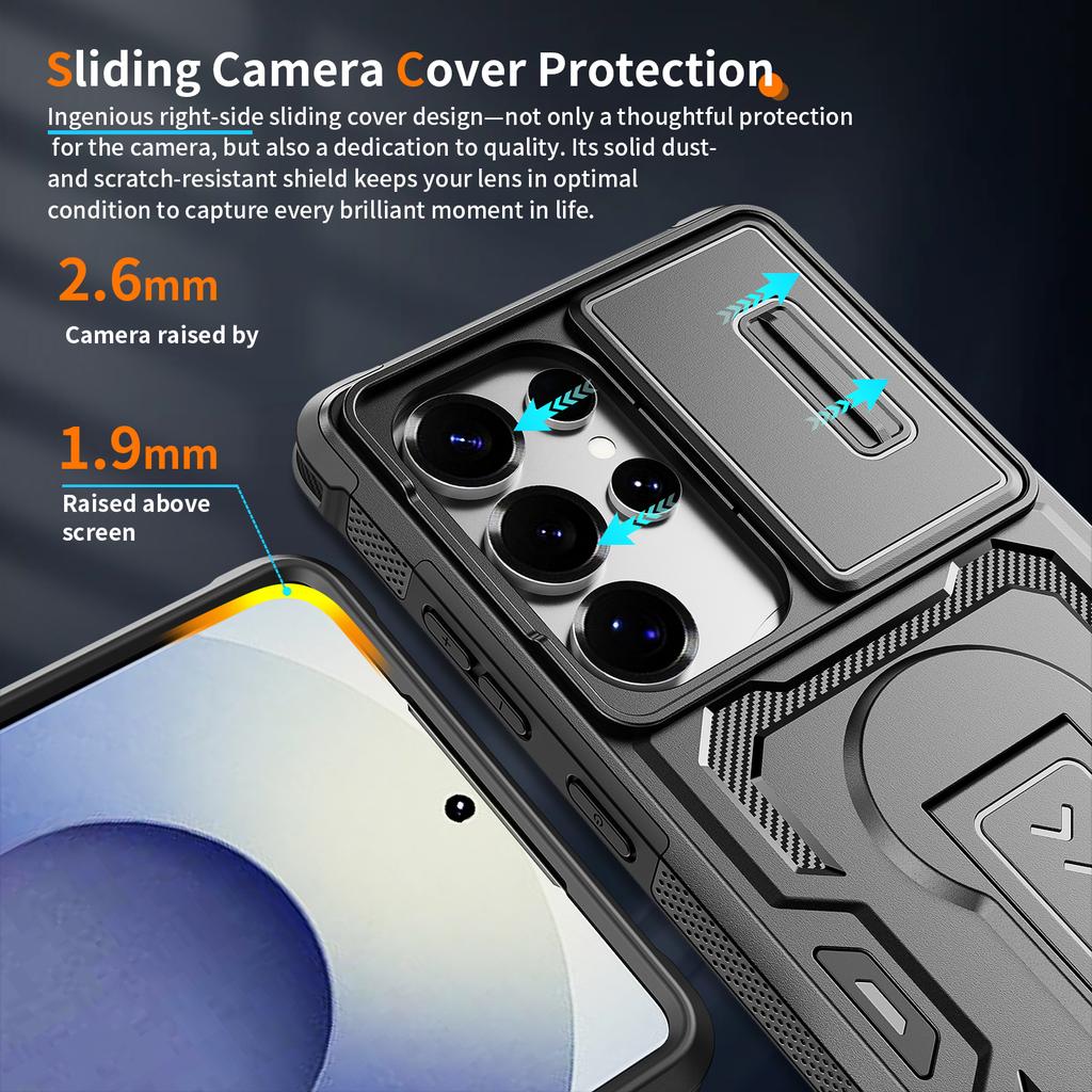 Kickstand Holder Fashion Strong Cover Case for Samsung Galaxy S25 Ultra S26 S24 A17 5G A26 A36 A56 A16 Dual Layer Phone Bag