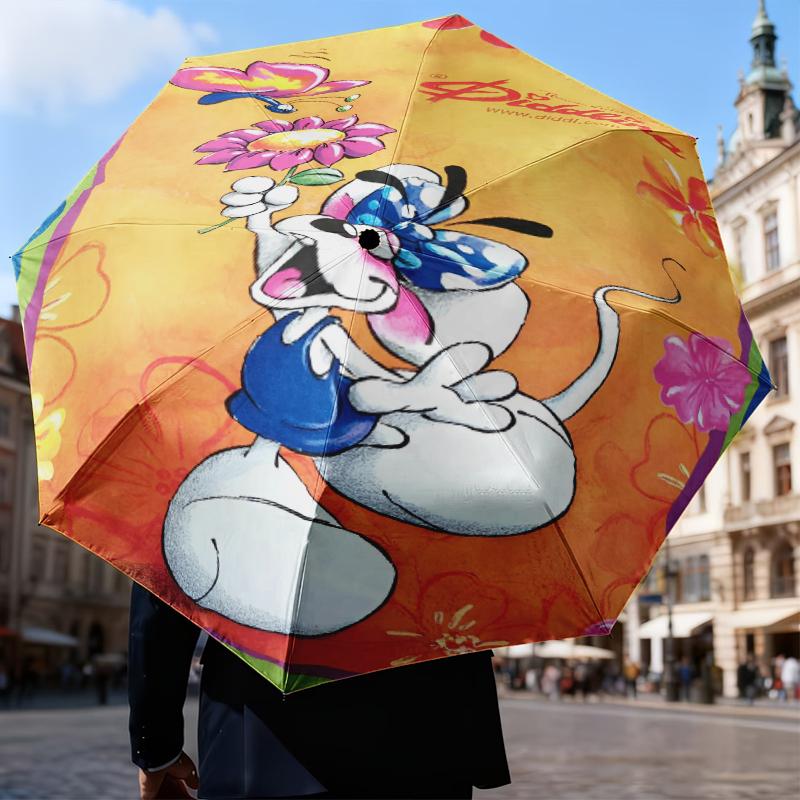 Diddl Love And Friendship In Pastel Umbrella Folding umbrella, automatic umbrella 8-Frame for Travel, camping Use Gift for Halloween Christmas