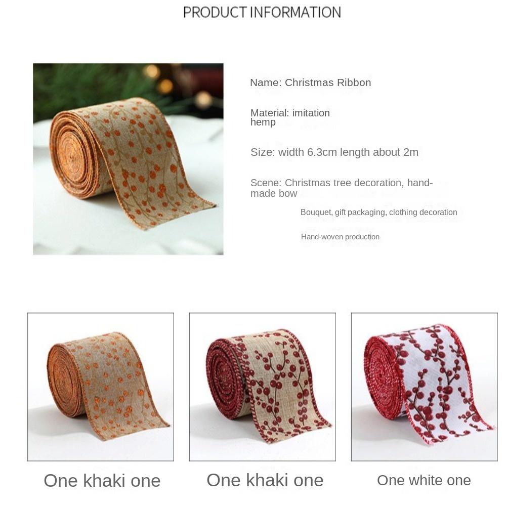 Xmas Gift Christmas Ribbon 2m Burlap Ribbon New Fabric Swirl Ribbon