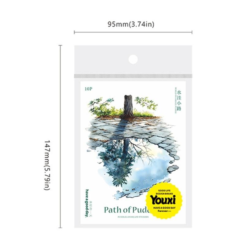 6 Sheet Water Resistant Decorative Transfers Nature Scene Sketches Crafting Journal Materials