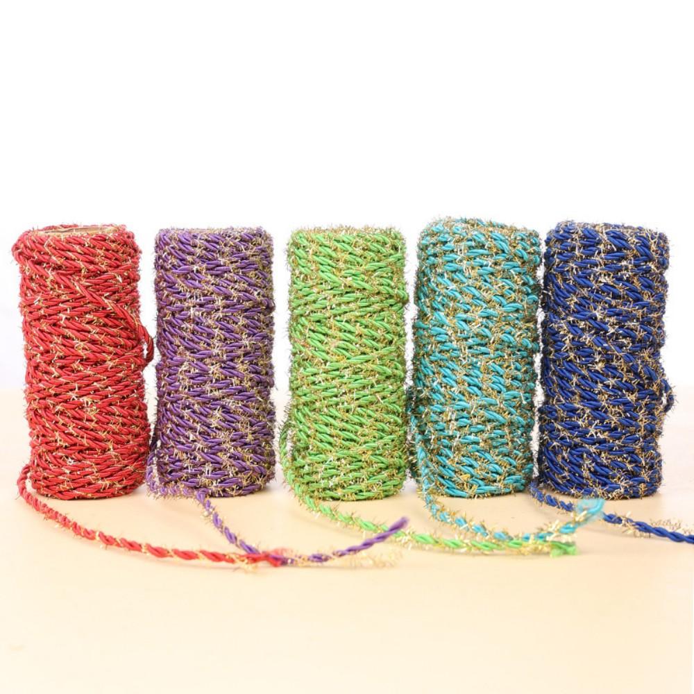 2.5mmx15m Glitter Metallic Braided Cord - 2-Ply Sparkle Rope for Gift Wrapping, Jewelry Making, Clothing Accessories & Craft DIY