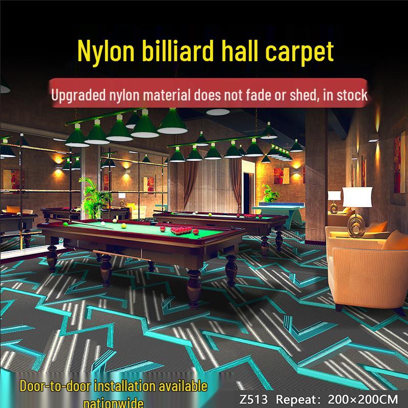 Billiard Room Nylon Carpet: Fireproof, Printed, Large Area, Wall-to-Wall for Halls & Clubs