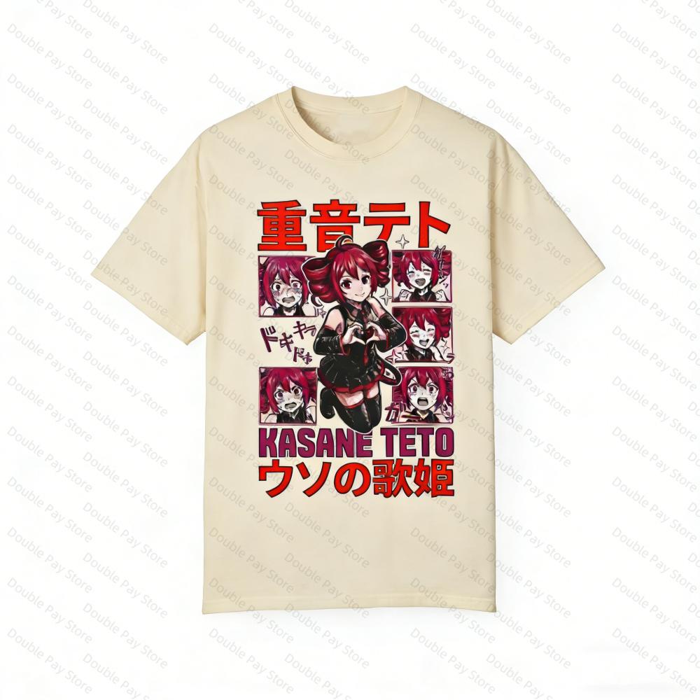 Teto Heart Black Unisexs Tshirt Cute Anime Graphic Tee Comfort Colors GarUnisextdyed Shirt for Anime Fans Women Casual Streetwear