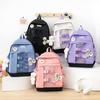 Stylish Versatile Unisex Backpack Set For Students With Durable Nylon Material In Multiple Colors