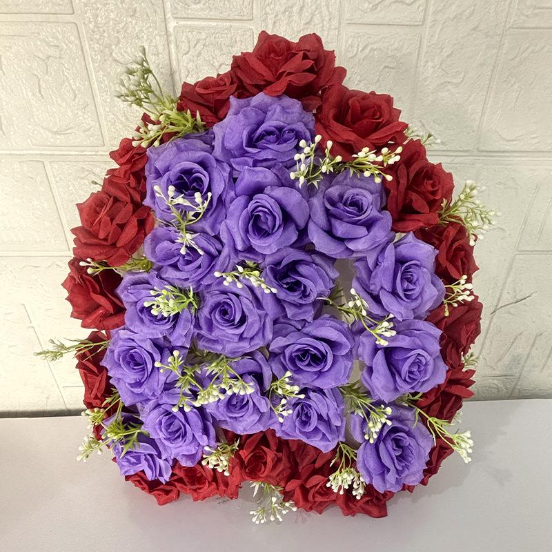 Cross Simulation Rose Heart Wall Decoration for Weddings - Hanging Décor for Home, Wedding Rooms, Cars, and More