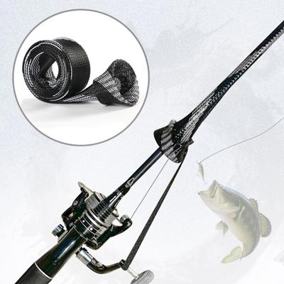 170 cm Angelrutenhülle mit abgedeckter Spitze, dehnbares, atmungsaktives Netzgewebe, PET, leicht, faltbar, Angelrutenschutz, Angelzubehör
