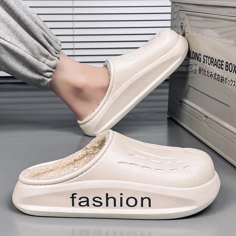 Slippers for Home Add Cotton Couple Women Home Shoes Thick Bottom Soft and Comfortable Ventilate Non-Slip Wear-resistant Unisex