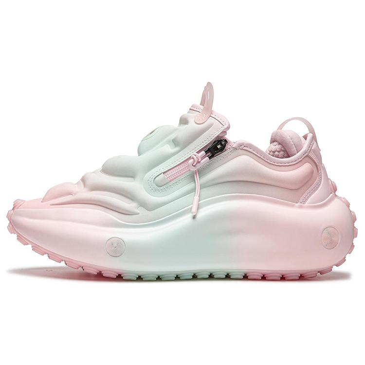 New LiNing Pangu Flow Cushioning, Abrasion Resistant, And Resilient Properties Low Top Casual Shoes Unisex Cotton Candy AZGS069-11