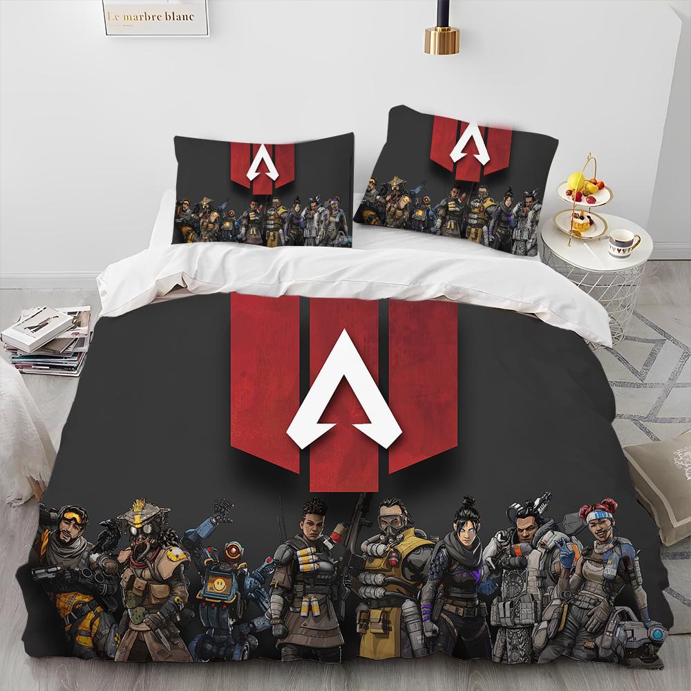 A-Apex Legends Game Gamer Cartoon Comforter Bedding Set,Duvet Cover Bed Set Quilt Cover Pillowcase,king Queen Size Bedding Set