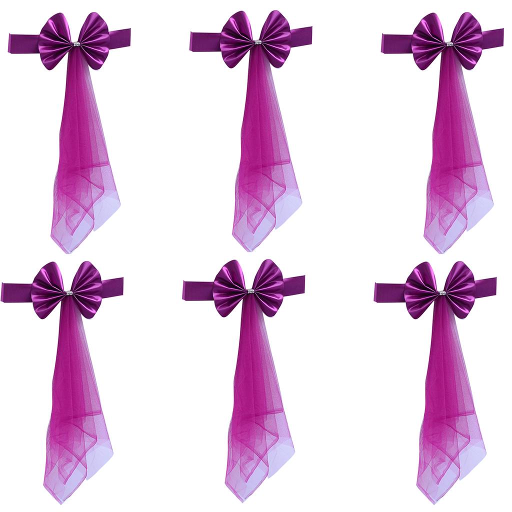 6pcs Elastic Chair Ties Spandex Chair Sashes Bows Stretchable Chair Sash Bows for Reception and Ceremony Decorations